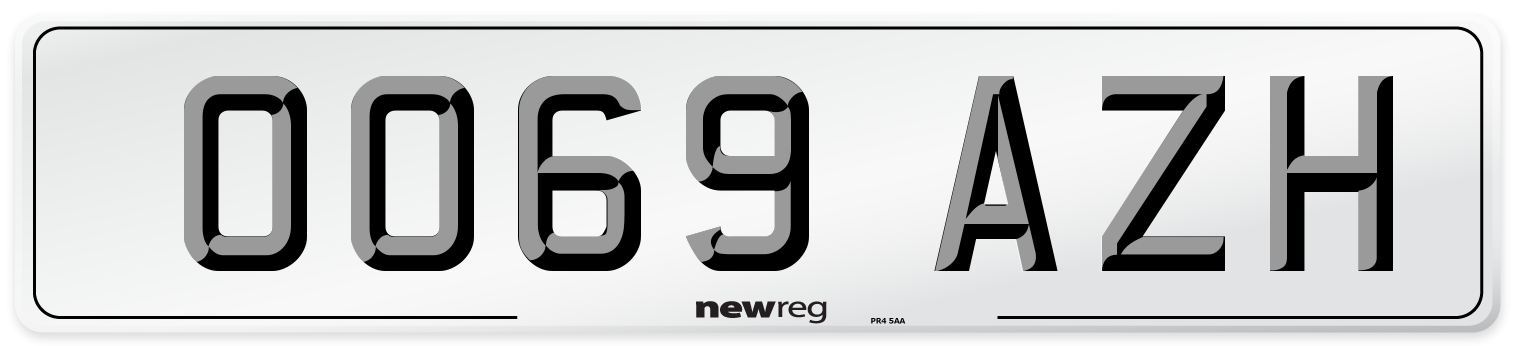 OO69 AZH Number Plate from New Reg